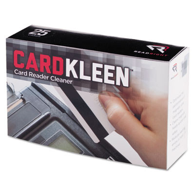 Read Right CardKleen Presaturated Magnetic Head Cleaning Cards  3 3 8  x 2 1 8   25 Box (REARR1222)