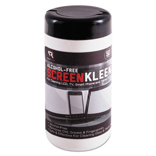 Read Right ScreenKleen Monitor Screen Wet Wipes  Cloth  5 1 4 x 5 3 4  50 Tub (REARR1491)