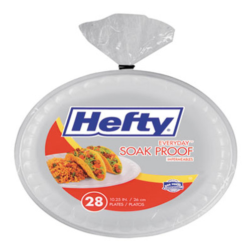Hefty Soak Proof Tableware  Foam Plates  10 1 4  dia  White  28 Pack (RFPD21029)