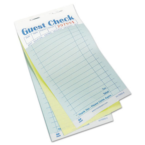 AmerCareRoyal Guest Check Book  Carbonless Duplicate  3 2 5 x 6 7 10  50 Book  50 Books Carton (RPPGC70002)