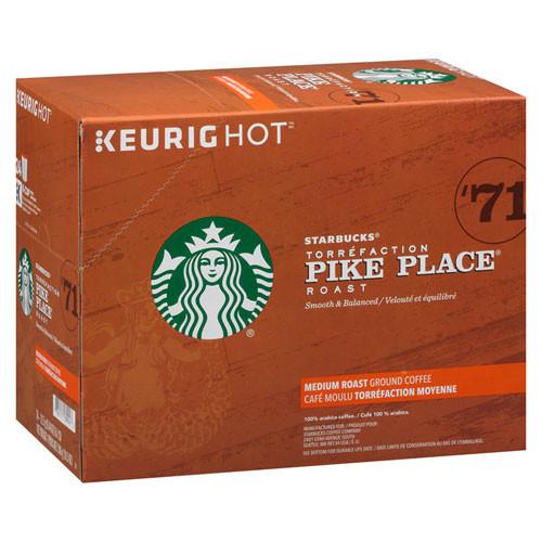 Starbucks Pike Place Coffee K-Cups Pack  24 Box  4 Box Carton (SBK011111156CT)