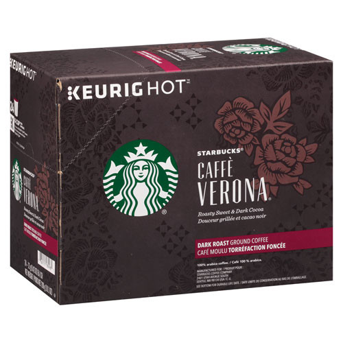 Starbucks Caffe Verona Coffee K-Cups Pack  24 Box  4 Boxes Carton (SBK011111160CT)