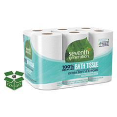 Seventh Generation 100  Recycled Bathroom Tissue  Septic Safe  2-Ply  White  240 Sheets Roll  48 Carton (SEV13733CT)