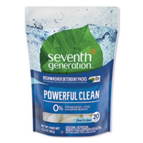 Seventh Generation Natural Dishwasher Detergent Concentrated Packs  20 Pack  12 Packs Carton (SEV22818CT)