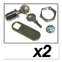 Rubbermaid Commercial Replacement Lock and Keys for Cleaning Carts  Silver (SGSFG9T73M20000)