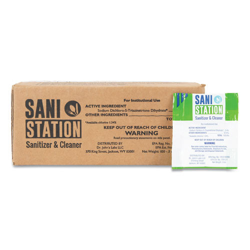 San Jamar Sani Station Sanitizer and Cleaner  0 5 oz Packets  100 Pack (SJMSANIS05100)