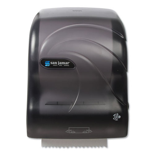 San Jamar Simplicity Mechanical Roll Dispenser  12 3 8 x 9 1 2 x 14 5 8  Translucent Black (SJMT7490TBK)