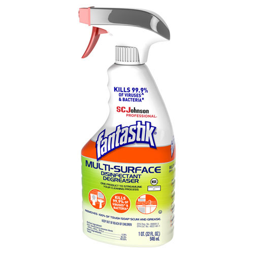 Fantastik Multi-Surface Disinfectant Degreaser  Herbal  32 oz Spray Bottle  8 Carton (SJN311836)
