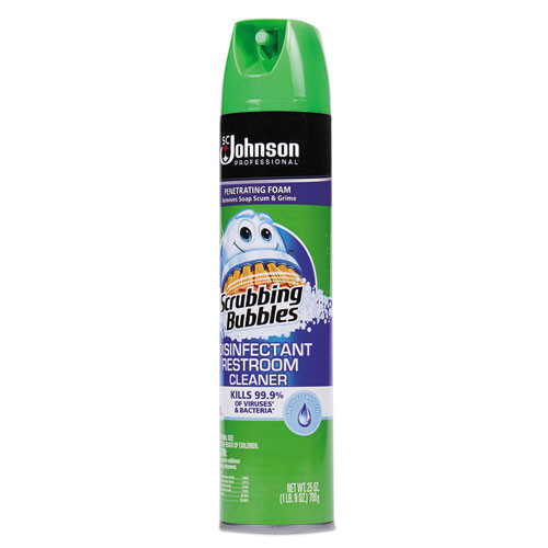 Scrubbing Bubbles Disinfectant Restroom Cleaner  Clean Fresh Scent  25 oz Aerosol Can  12 Carton (SJN313358)