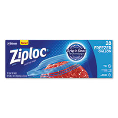 Ziploc Zipper Freezer Bags  1 gal  2 7 mil  9 6  x 12 1   Clear  28 Box (SJN314445BX)