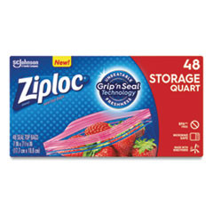 Ziploc Double Zipper Storage Bags  1 qt  1 75 mil  9 63  x 8 5   Clear  9 Carton (SJN314469)