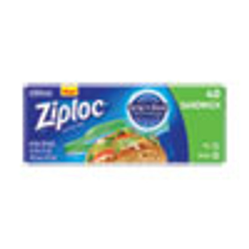 Ziploc Resealable Sandwich Bags  1 2 mil  6 5  x 5 88   Clear  40 Box (SJN315882BX)