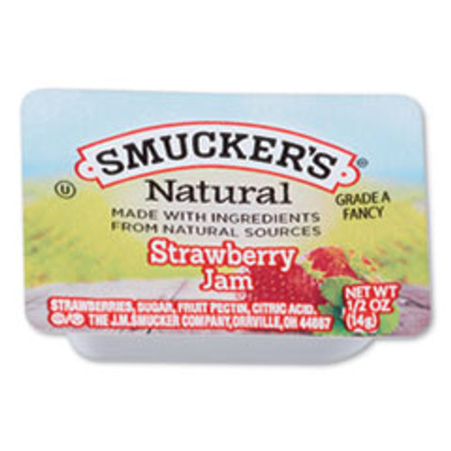 Smucker's Smuckers 1 2 Ounce Natural Jam  0 5 oz Container  Strawberry  200 Carton (SMU8201)