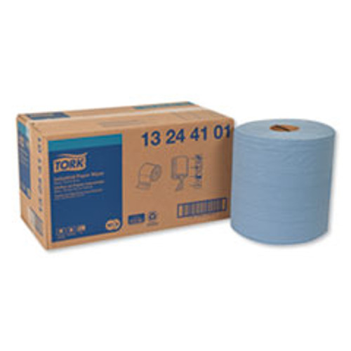 Tork Industrial Paper Wiper  4-Ply  11 x 15 75  Blue  375 Wipes Roll  2 Roll Carton (TRK13244101)