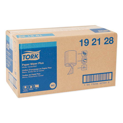 Tork Paper Wiper Plus  9 8 x 15 2  White  300 Roll  2 Rolls Carton (TRK192128)
