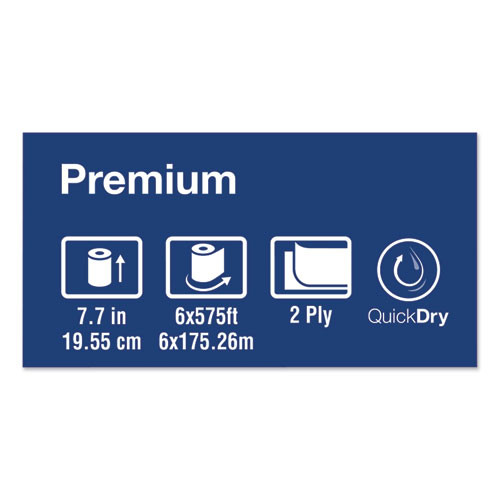 Tork Premium Soft Matic Hand Towel Roll  2-Ply  7 7 x 9 8  White  704 Roll  6 Carton (TRK290096)