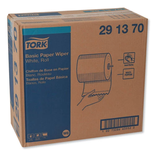 Tork Basic Paper Wiper Roll Towel  7 68  x 1150 ft  White  4 Rolls Carton (TRK291370)