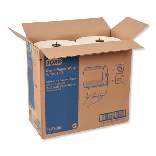 Tork Basic Paper Wiper Roll Towel  7 68  x 1150 ft  White  4 Rolls Carton (TRK291380)