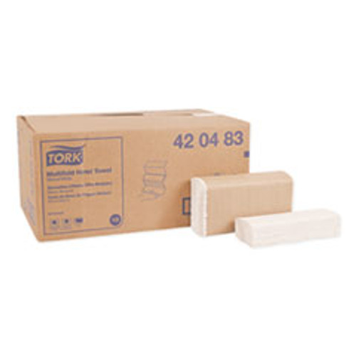 Tork Multifold Towels  9 13 x 9 5  Natural White  250 Pack  16 Packs Carton (TRK420483)