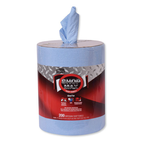 Tork Advanced ShopMax Wiper 450  Centerfeed Refill  9 9x13 1  Blue  200 Roll  2 Rolls Carton (TRK450338)
