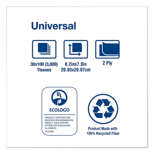 Tork Universal Facial Tissue  2-Ply  White  100 Sheets Box  30 Boxes Carton (TRKTF6710A)