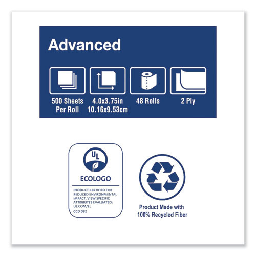 Tork Advanced Bath Tissue  Septic Safe  2-Ply  White  500 Sheets Roll  48 Rolls Carton (TRKTM6130S)