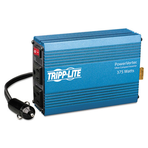 Tripp Lite PowerVerter Ultra-Compact Car Inverter  375W  12V Input 120V Output  2 Outlets (TRPPV375)