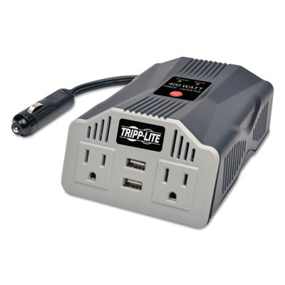 Tripp Lite PowerVerter Ultra-Compact Car Inverter  400W  2 AC 2 USB  3 1A (TRPPV400USB)