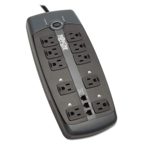 Tripp Lite Protect It  Surge Protector  10 Outlets  8 ft  Cord  2395 Joules  Black (TRPTLP1008TEL)