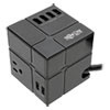 Tripp Lite Three-Outlet Power Cube Surge Protector with Six USB-A Ports  6 ft Cord  540 Joules  Black (TRPTLP366CUBEUS)