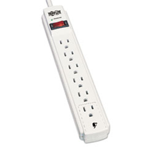 Tripp Lite Protect It  Surge Protector  6 Outlets  4 ft  Cord  790 Joules  Light Gray (TRPTLP604)
