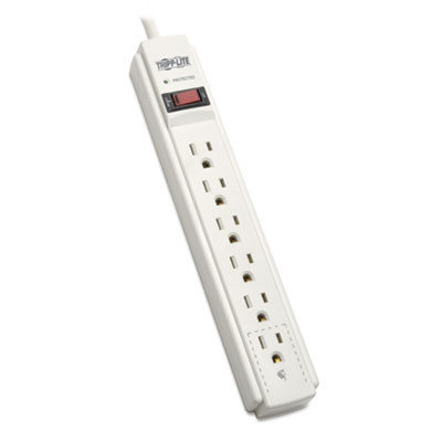 Tripp Lite Protect It  Surge Protector  6 Outlets  6 ft  Cord  790 Joules  Light Gray (TRPTLP606)