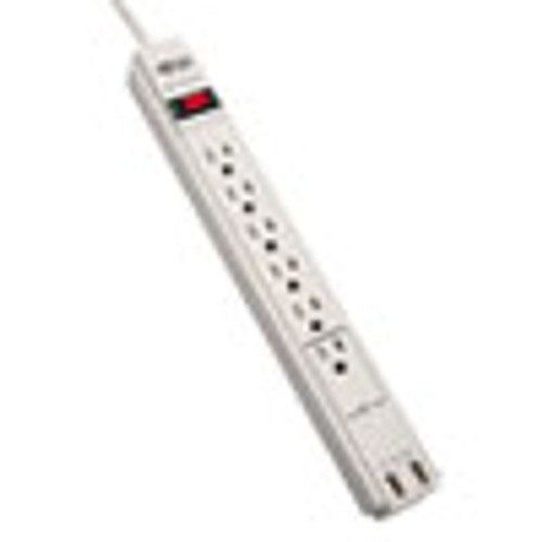 Tripp Lite Protect It  Surge Protector  6 Outlets 2 USB  6 ft  Cord  990 Joules  Gray (TRPTLP606USB)