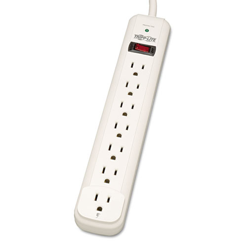 Tripp Lite Protect It  Surge Protector  7 Outlets  25 ft  Cord  1080 Joules  Light Gray (TRPTLP725)