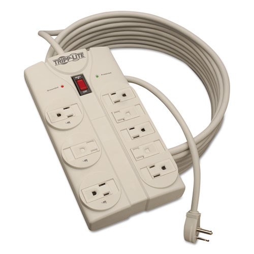 Tripp Lite Protect It  Surge Protector  8 Outlets  25 ft  Cord  1440 Joules  Light Gray (TRPTLP825)