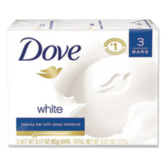 Dove White Beauty Bar  Light Scent  3 17 oz  3 Pack (UNI04090PK)