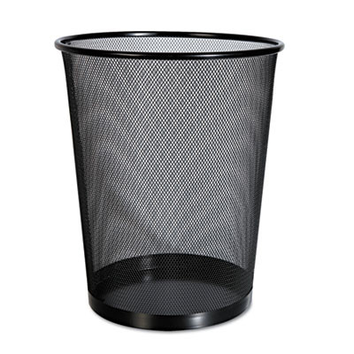 Universal Mesh Wastebasket  18 qt  Black (UNV20008)