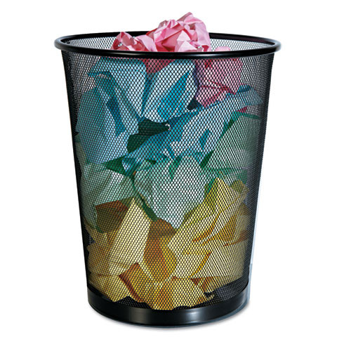 Universal Mesh Wastebasket  18 qt  Black (UNV20008)