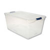 Rubbermaid Clever Store Basic Latch-Lid Container  17 3 4w x 29d x 13 1 4h  95qt  Clear (UNXRMCC950001)