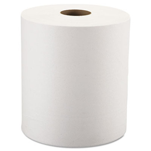 Windsoft Hardwound Roll Towels  8 x 800 ft  White  6 Rolls Carton (WIN12906B)