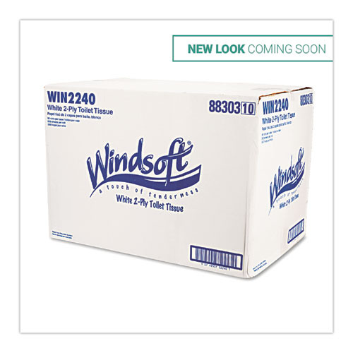 Windsoft Bath Tissue  Septic Safe  2-Ply  White  4 x 3 75  500 Sheets Roll  96 Rolls Carton (WIN2240B)