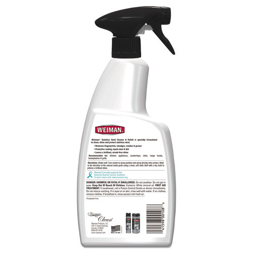 WEIMAN Stainless Steel Cleaner and Polish  Floral Scent  22 oz Trigger Spray Bottle (WMN108EA)