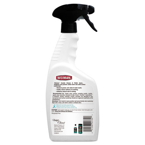 WEIMAN Granite Cleaner and Polish  Citrus Scent  24 oz Bottle  6 Carton (WMN109)