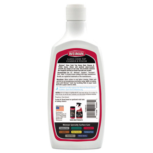 WEIMAN Glass Cook Top Cleaner and Polish  20 oz Squeeze Bottle (WMN137EA)