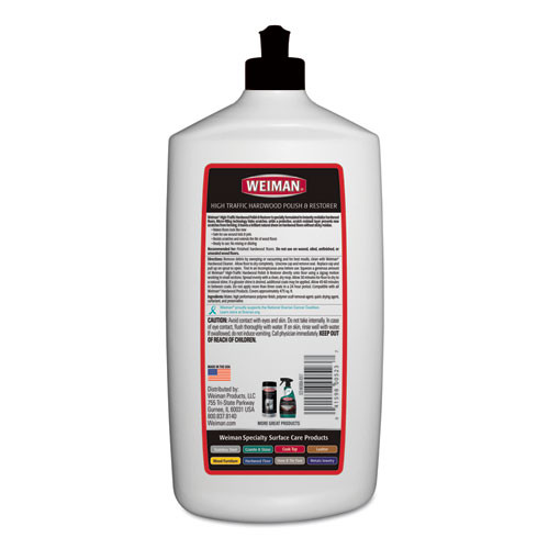 WEIMAN High Traffic Hardwood Polish and Restorer  32 oz Squeeze Bottle  6 Carton (WMN523)