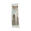 World Centric TPLA Compostable Cutlery  Knife Fork Spoon Napkin  6   White  250 Carton (WORASPSTN)