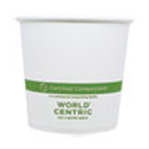 World Centric Paper Bowls  4 4  dia x 4 4   24 oz  White  500 Carton (WORBOPA24)