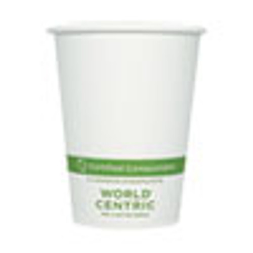 World Centric Paper Hot Cups  12 oz  White  1 000 Carton (WORCUPA12)