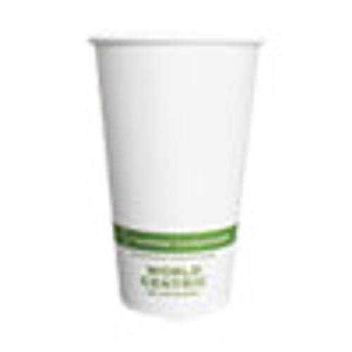 World Centric Paper Hot Cups  16 oz  White  1 000 Carton (WORCUPA16)