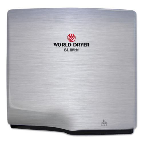 WORLD DRYER SLIMdri Hand Dryer  Stainless Steel  Brushed (WRLL973A)